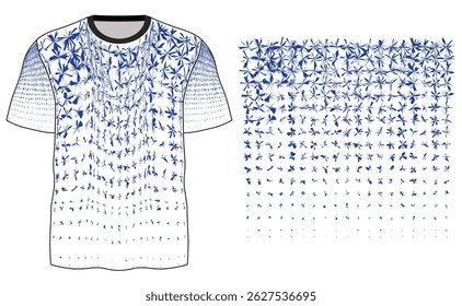 T shirt Vector illustration Seamless pattern design features a floral showcases blue colour shirt essential apparel for casual wear