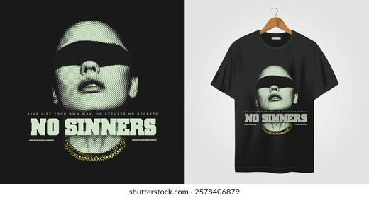 t shirt with waves print