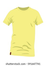 t shirt yellow realistic vector illustration isolated no background