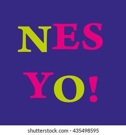 T shirt yes no on purple background. Abstract sign pattern. Fashion graphic. Bright background design. Modern stylish for summer. Template for prints decoration. Vector illustration.