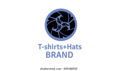 T- shirts and hats linear vector logo template