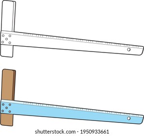 T Square Vector Drawings, Cartoon Vector, Line Art And Color