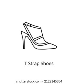 t strap shoes icon in vector. logotype