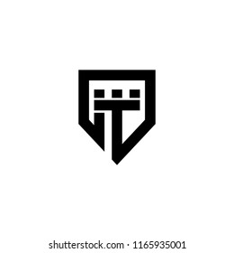 T Strong Castle Fort Fortress Protection Guard Shield Symbol