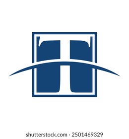 T swoosh logo Plantilla inicial