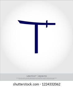 t sword samurai vector icon