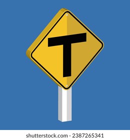 Signo de intersección de símbolos T Ilustración vectorial 3d