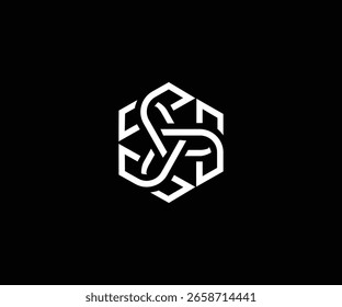 T T3 letter hexagon shape clean logo