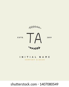 T A TA Beauty vector initial logo,  