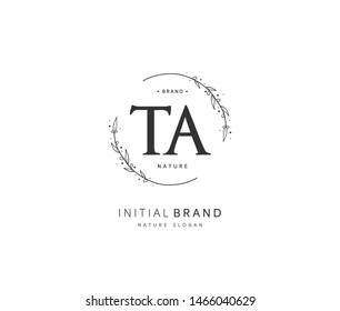 T A TA Beauty vector initial logo, handwriting logo of initial signature, wedding, fashion, jewerly, boutique, floral and botanical with creative template for any company or business.