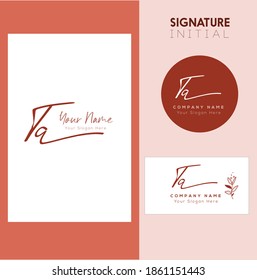
T A TA Initial letter handwriting and signature logo. Beauty vector initial logo .Fashion, boutique, floral and botanical
