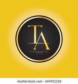 T & A or TA Letter Logo Design Company with Circle Shape . Logo Template Design Vector 