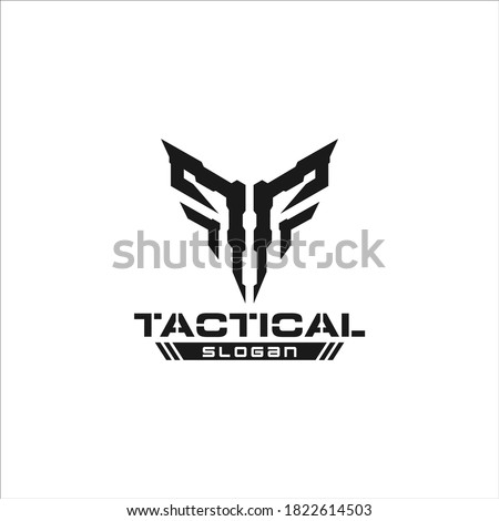 T tactical skull logo concept