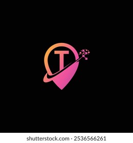 T Tech Logo Design ilustración. T Tech Plantilla de diseño de logotipo digital