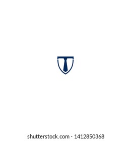 T Tie Shield Logo Design Vector Template