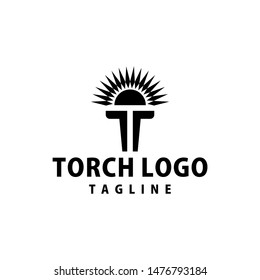 T torch logo design inspiration