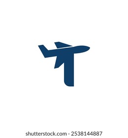 T travel plane logo design