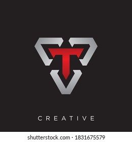 t triangle logo design vector icon symbol