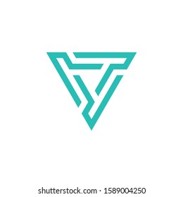 T or TT logo design template vector.