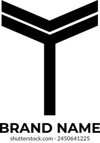 T, TT, YY letter initial logo design