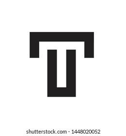 T typography line logo digital