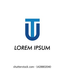 T and U initial letter for business name logo icon in company 