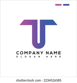 T U letter initial creative logo design symbol.