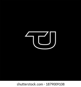 T U letter logo abstract design on black color background. tu monogram