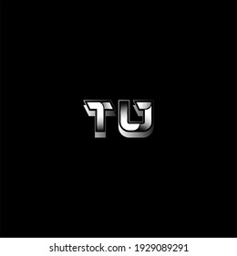 T U letter logo vector design on black color background. TU monogram