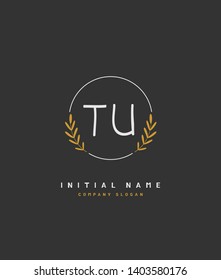 T U TU Beauty vector initial logo of floral and botanical with creative template for any company or business.