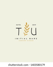 T U TU Beauty vector initial logo of floral and botanical with creative template for any company or business.