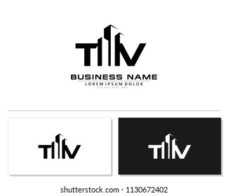 T V Initial building logo concept