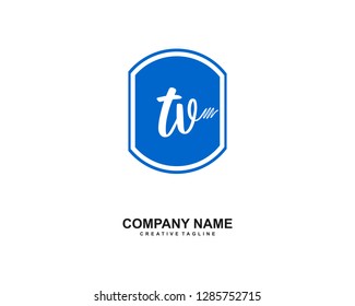 T V Initial Handwriting Logo Template Vector