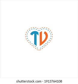 T V letter logo creative design. tv icon
