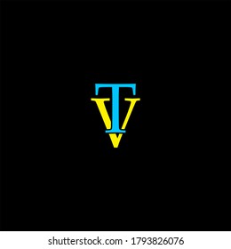 Diseño vectorial del logotipo de la letra T V