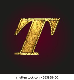 t vector golden letter