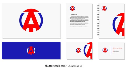 A T vector logo business card branding. A creative inspiration company symbol design on a white background. Branding template vector illustration