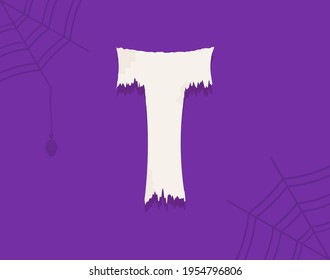 T número vector horror zombie, hada fantasma
