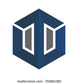 T and W cube vector logo. 