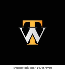 T W Initial Letter Logo Vector