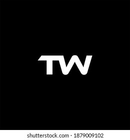 T W letter logo abstract design on black color background. tw monogram
