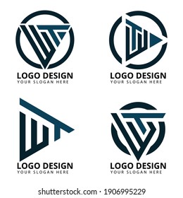 T W Letter Unique Logo Design
