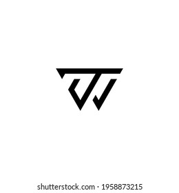 t w tw wt initial logo design vector template