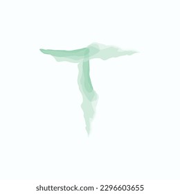 T - Watercolor letters isolated over the background