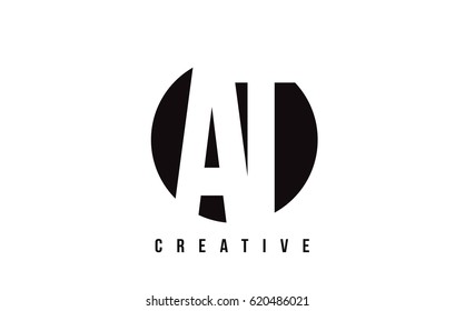 AT A T White Letter Logo Design with Circle Background Vector Illustration Template.