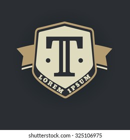 t writing marketing stamp design template abstraction vector component for corporate identification emblem mark or icon classical conceptual unusual sign partnership offset capital antique traditional