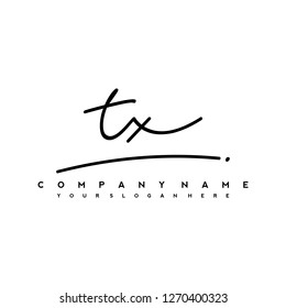 T X Initial handwriting logo vector
