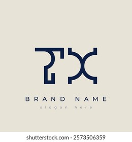 T and X logo design. TX abstract Letters Logo Monogram. This logo design is the process of creating a visual symbol that represents a brand, company, or individual.
