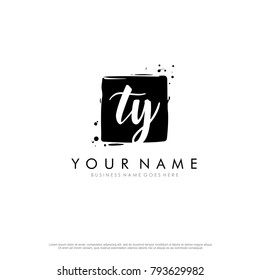 T Y initial square logo template vector