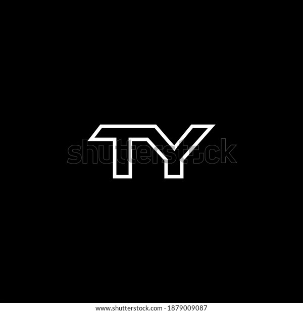 T Y letter logo abstract design on black color background. ty monogram